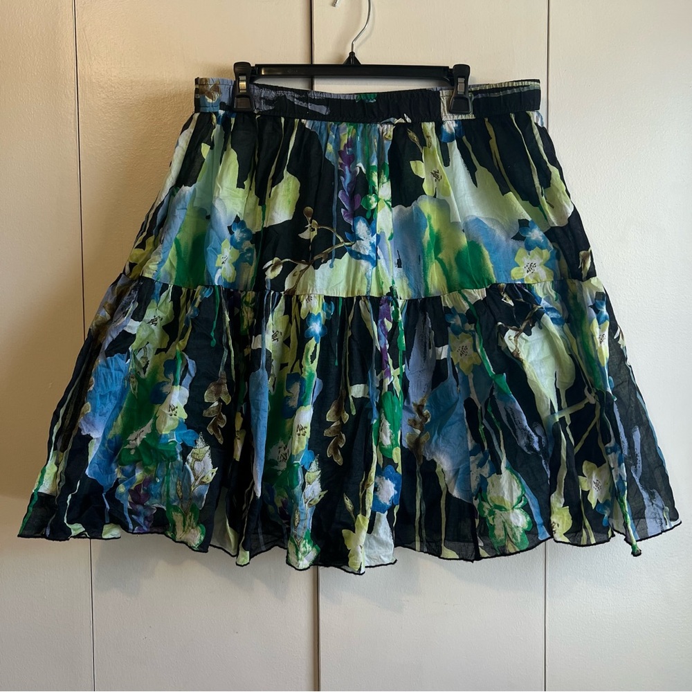 Old Navy Blue Floral Skirt
